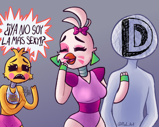 anthro beak bodily_fluids crying dialogue eyes_closed female group machine male male/female open_mouth speech_bubble tears text yellow_body prad_art five_nights_at_freddy's five_nights_at_freddy's:_security_breach five_nights_at_freddy's_2 scottgames steel_wool_studios deimoss glamrock_chica toy_chica_(fnaf) animatronic avian bird robot 5:4 hi_res meme spanish_text translated