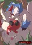 anthro balls blue_body blue_fur blush bodily_fluids detailed_background duo erection fur genital_fluids genitals humanoid_genitalia humanoid_penis male male/male obese outside overweight penis precum sex sweat tail ayame42612 macchaame nintendo pokemon reverse_zangoose_day generation_3_pokemon pokemon_(species) shiny_pokemon zangoose censored mosaic_censorship