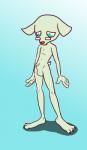 animal_genitalia anthro balls eyewear fully_sheathed fur genitals glasses grey_body grey_fur male nude sheath simple_background solo darkajugin puyo_puyo puyo_puyo_tetris sega ai_(puyo_puyo) canid canine canis domestic_dog mammal