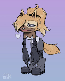 anthro black_clothing black_gloves black_handwear boots breasts breath brown_body brown_fur brown_hair clothing female footwear fur gloves hair handwear open_mouth ponytail purple_background shoes simple_background solo tail tired taffywabbit idw_publishing sega sonic_the_hedgehog_(comics) sonic_the_hedgehog_(idw) sonic_the_hedgehog_(series) whisper_the_wolf canid canine canis mammal wolf 2025 4:5 digital_media_(artwork)
