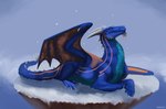 blue_body blue_fur claws darlsol' dragon feral fur furred_dragon furred_scalie hi_res horn male membrane_(anatomy) membranous_wings mythological_creature mythological_scalie mythology saphira_pendragon scalie solo white_claws white_horn white_spikes wings