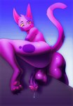 anthro backsack balls big_balls big_penis bodily_fluids butt dripping fur genital_fluids genitals glistening glistening_butt humanoid_genitalia humanoid_penis looking_at_viewer looking_back looking_back_at_viewer male nude pawpads paws penis precum precum_drip presenting presenting_hindquarters purple_body purple_fur solo sweat sweatdrop tail vein veiny_penis jakiebean animal_crossing nintendo bob_(animal_crossing) felid feline mammal absurd_res hi_res