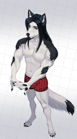 abs anthro athletic athletic_anthro athletic_male biceps briefs briefs_only bulge clothed clothing feet fingers fur hair male navel pecs simple_background solo standing tail toes topless topless_anthro topless_male underwear underwear_only neisa canid canine canis mammal wolf absurd_res digital_media_(artwork) hi_res