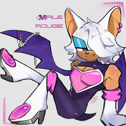 anthro athletic athletic_anthro athletic_male biceps blue_eyes bodysuit boots clothing crossgender eyeshadow femboy footwear ftm_crossgender fur hair hair_over_eye high_heeled_boots high_heels makeup male pecs shoes sitting skinsuit skintight_suit solo tight_clothing white_body white_fur wings shadsonline sega sonic_the_hedgehog_(series) rogue_the_bat_(nikkikaji) rouge_the_bat bat mammal hi_res