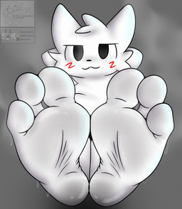 3_toes anthro barefoot bodily_fluids cheek_tuft facial_tuft feet foot_fetish foot_focus fur fur_tuft hands_behind_head head_tuft humanoid_feet looking_at_viewer male plantigrade soles solo steam steamy_feet sweat sweaty_feet toes tuft white_body white_fur wrinkled_feet wrinkles coyocislav skonczonyidiota boy_kisser_(meme) silly_cat_(mauzymice) domestic_cat felid feline felis mammal hi_res meme