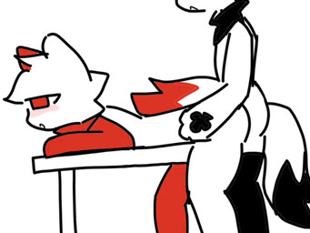 anthro blush butt duo female female_penetrated fur male male/female male_penetrating nude penetration tail yixibi_(guobagairou) yueqiankou_(guobagairou) mammal 4:3 animated