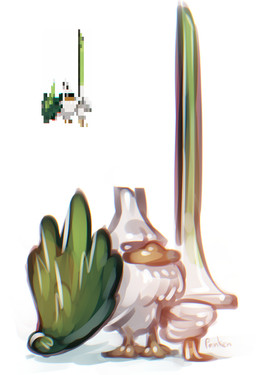 ambiguous_gender knight melee_weapon shield simple_background solo standing sword warrior weapon panken nintendo pokemon avian bird generation_8_pokemon pokemon_(species) sirfetch'd 2019
