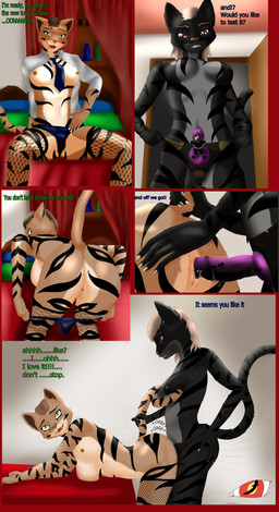 anthro anus bed butt dildo dildo_insertion doggystyle extreme_size_difference female from_behind_position furniture genitals green_eyes group living_sex_toy lube_on_dildo male micro_male nude penetration penis plug red_eyes sex sex_toy sex_toy_insertion size_difference text tied_to_dildo trio unbirthing vaginal vore vulva blackreaper_bk201 blackreaper knuddelt_baeren schnurrt_beim_knuddeln absurd_res english_text hi_res