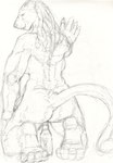 ambiguous_gender anthro beer_bottle bottle bottle_in_pussy butt claws container extreme_size_difference feet female female/ambiguous fur in_bottle in_container kneeling looking_back micro nude rear_view simple_background size_difference tail trapped_in_bottle unbirthing vaginal vore white_background jeri_kleinlowe felid feline mammal rodent black_and_white monochrome sketch traditional_media_(artwork)
