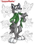 3_toes 4_fingers angry anthro biped black_nose bottomless bottomless_anthro bottomless_male chest_tuft claws clenched_teeth closed_smile clothed clothed_anthro clothed_male clothing collared_shirt copyright_symbol countershade_face countershade_feet countershade_fur countershade_torso countershading dipstick_ears ear_markings ear_piercing ear_ring ear_stud eyebrows fangs featureless_crotch feet fingers fur green_clothing green_shirt green_topwear grey_body grey_fur happy humanoid_hands laugh logo looking_aside looking_at_viewer looking_forward male male_anthro monotone_tail mouth_closed multicolored_body multicolored_ears multicolored_fur multiple_expressions open_clothing open_mouth open_shirt open_smile open_topwear piercing plantigrade ring_piercing rolled_up_sleeves shirt shirt_only simple_background smile smiling_at_viewer solo standing symbol tail teeth text three-quarter_view toe_claws toes tongue tongue_out toony topwear topwear_only tuft two_tone_body two_tone_fur white_background white_body white_claws white_countershading white_eyebrows white_fur white_inner_ear white_toe_claws spunky_(artist) teaselbone_(character) canid canine canis mammal wolf 2003 artist_logo character_name digital_drawing_(artwork) digital_media_(artwork) full-length_portrait model_sheet portrait shaded signature