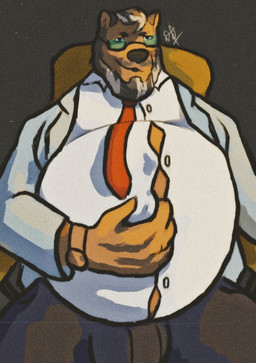 abdominal_bulge anthro beard belly belly_inflation eyewear facial_hair glasses inflation male overweight overweight_anthro overweight_male solo bar_gheist bear mammal