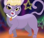 fangs female feral fur gem hair jewelry looking_at_viewer necklace nude open_mouth paws pearl_(gem) pearl_necklace raised_tail side_view solo tail teeth tongue whiskers jimfoxx hasbro littlest_pet_shop littlest_pet_shop_(2012) delilah_(lps) domestic_cat felid feline felis mammal 2016