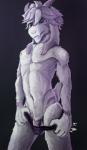 anthro clothing flaccid fur genitals hair looking_at_viewer male penis simple_background smile solo teasing underwear undressing white_body white_fur aquaticas undertale undertale_(series) asriel_dreemurr_(god_form) boss_monster_(undertale) bovid caprine mammal digital_media_(artwork) hi_res