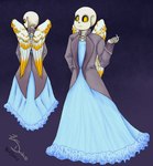 alternate_universe ambiguous_gender bone clothed clothing folded_wings skeleton solo unusual_anatomy unusual_wings wings yellow_eyes zeryxis undertale_(series) sans_(undertale) humanoid hi_res