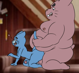 age_difference anal anal_penetration anthro anthro_on_anthro anthro_penetrated anthro_penetrating anthro_penetrating_anthro bareback belly belly_overhang belly_rest big_belly big_butt butt duo father_penetrating_son furniture heart_symbol living_room male male/male male_penetrated male_penetrating male_penetrating_male moobs older_male overweight overweight_male penetration sex shota size_difference smaller_penetrated sofa young young_anthro young_male young_penetrated younger_male younger_penetrated camp14 cartoon_network the_amazing_world_of_gumball gumball_watterson richard_watterson felid feline lagomorph leporid mammal rabbit father_(lore) father_and_child_(lore) father_and_son_(lore) incest_(lore) parent_(lore) parent_and_child_(lore) parent_and_son_(lore) son_(lore)