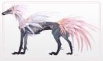 ambiguous_gender claws feathers feral fur multicolored_body multicolored_fur pink_body pink_feathers scales simple_background solo spikes spikes_(anatomy) spurs spurs_(anatomy) white_background nukerooster feonix 2017