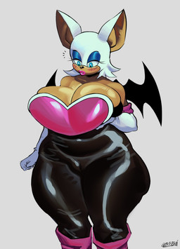 anthro barely_contained barely_contained_breasts big_breasts big_butt big_ears breasts butt camel_toe clothing female huge_breasts huge_hips huge_thighs inconvenient_breasts looking_at_breasts looking_at_own_breasts looking_at_self looking_down looking_down_at_breasts looking_down_at_self overweight overweight_anthro overweight_female thick_thighs wide_hips ketsui sega sonic_the_hedgehog_(series) rouge_the_bat bat mammal hi_res tagme