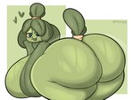 anthro big_breasts big_butt breasts butt female food green_body green_eyes hearts_around_head huge_breasts huge_butt leaf leaf_tail plant solo tail thick_thighs vegetable yellow_sclera kefiregg spinacia-chan_(lightmizano) canid canine canis domestic_dog elemental_creature flora_fauna food_creature living_spinach living_vegetable mammal 2025 4:3 hi_res