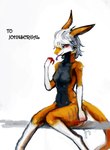 anthro breasts female grey_hair hair kemono solo tail マッチ johnsergal_(character) mammal sergal absurd_res hi_res