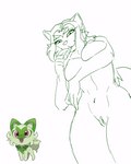 anthro anthrofied big_breasts big_butt breast_play breasts butt female genitals pokemorph pussy smoke smoking solo wide_hips mituni_(artist) nintendo pokemon generation_9_pokemon pokemon_(species) sprigatito animated hi_res short_playtime