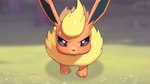 16:9 2023 blonde_hair blurred_background drunk_oak eeveelution feral flareon fur generation_1_pokemon grass hair hi_res nintendo orange_body orange_ears orange_fur plant pokemon pokemon_(species) pouting quadruped solo widescreen yellow_body yellow_fur