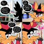 1:1 absurd_res anthro clothing comic delphox delphox_wizard_(ponporio) dialogue english_text female generation_6_pokemon hat headgear headwear hi_res hospital humor moan nervous_sweat nintendo pokemon pokemon_(species) ponporio_(artist) solo text witch_hat