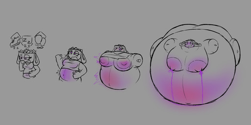 air_inflation belly belly_blush belly_inflation blush bodily_fluids body_blush breast_expansion breasts clothing expansion female gas hyper hyper_inflation immobile inflation lactating leaking looking_pleasured solo swelling wardrobe_malfunction worried artistnoob blushcrunch_studio dandy's_world bassie_(dandy's_world) toon_(dandy's_world) 2:1 hi_res sequence