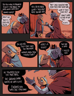 2_horns ambiguous_anthro ambiguous_gender anthro bodily_fluids crying dialogue horn smile speech_bubble tears text young aveloka cult_of_the_lamb massive_monster_(studio) lamb_(cult_of_the_lamb) yellow_cat_(cult_of_the_lamb) bovid caprine domestic_cat felid feline felis mammal sheep 2025 comic digital_drawing_(artwork) digital_media_(artwork) english_text hi_res