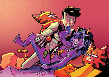 black_sclera bodily_fluids cum duo female genital_fluids male male/female multi_eye purple_body purple_skin tentacles copymirror garfield_(series) monster_prom_(series) brian_yu garfield_the_cat zoe_z'gord eldritch_being eldritch_humanoid humanoid undead zombie trans_(lore) trans_woman_(lore)