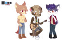 anthro biped black_clothing blue_body blue_clothing blue_fur blue_hair blue_tail bottomwear brown_body brown_clothing brown_ears brown_fur brown_hair brown_pawpads brown_tail clothing ear_markings eyes_closed female fur fur_markings gloves_(marking) green_clothing group guitar hair happy highlights_(coloring) leg_markings male markings multicolored_body multicolored_ears multicolored_fur music musical_instrument open_mouth orange_eyes pawpads pink_ears pink_eyes plucked_string_instrument red_clothing red_eyes singing smile socks_(marking) string_instrument tail tail_markings tail_motion tailwag tan_body tan_clothing tan_ears tan_fur tan_tail test_animation topwear trio two_tone_body two_tone_ears two_tone_fur two_tone_tail white_body white_clothing white_ears white_fur white_tail yonkagor yonkagor_(music) vince_(yonkagor) canid canine canis domestic_dog fennec_fox fox mammal raccoon_dog true_fox 16:9 2d_animation animated high_framerate short_playtime sound webm widescreen