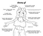 anthro big_breasts biped breasts cleavage clothed clothing female sagging_breasts simple_background solo text under_boob sarcolopter dosey_doe equid equine horse mammal pony english_text meme monochrome