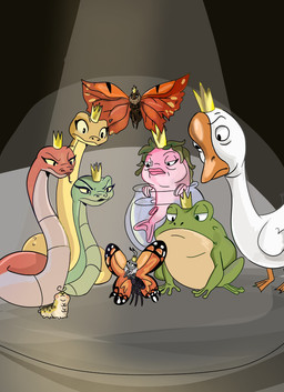2_antennae 4_arms 4_legs 6_arms ambiguous_feral ambiguous_gender anthro aquarium big_wings biped black_body blush blush_stickers bowl container crown eyespots feathers female female_anthro female_feral female_taur feral fish_bowl flying frown green_body group headgear insect_wings lepidopteran_wings looking_at_another markings mouth_closed multi_arm multi_limb multicolored_wings nervous nude orange_wings pet_bowl pink_body plant plant_hair pseudo_hair quadruped red_body ruff size_difference spotlight torn_wing vivarium water water_bowl white_body white_feathers wings yellow_body young young_ambiguous young_feral fenghuangz disney hoppers_(disney) pixar amphibian_king_(hoppers) bird_king_(hoppers) fan_character fish_queen_(hoppers) insect_queen_(hoppers) mirabelle_(honeycombcrown) reptile_queens_(hoppers) titus_(hoppers) amphibian anatid anseriform anserine aquatic arthropod avian bird butterfly caterpillar fish frog goose insect larva lepidopteran monarch_butterfly pit_viper rattlesnake reptile scalie snake taur viper 2026 digital_drawing_(artwork) digital_media_(artwork) hi_res shaded story story_in_description brother_(lore) brother_and_sister_(lore) daughter_(lore) mother_(lore) mother_and_child_(lore) mother_and_daughter_(lore) mother_and_son_(lore) parent_(lore) parent_and_child_(lore) parent_and_daughter_(lore) parent_and_son_(lore) sibling_(lore) sister_(lore) son_(lore) young_(lore)