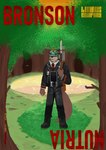 anthro bayonet belt branch clothing evening forest glistening glistening_water gun hat headgear headwear jewelry knife leaf male necklace plant pool puddle ranged_weapon solo standing tree uniform water weapon racingtime244 echo_(game) echo_(series) echo_project limbus_company project_moon mr._bronson humanoid mammal mustelid otter hi_res