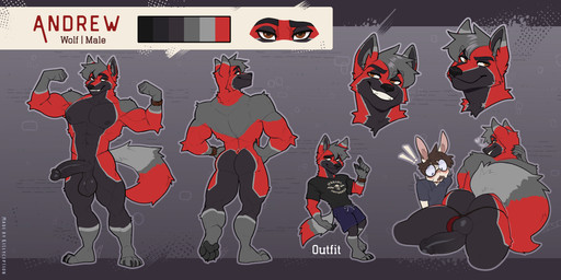 anthro balls biped clock clothing duo erection fur genitals humanoid_genitalia humanoid_penis jockstrap male male_anthro multicolored_body multicolored_fur penis scrotum_flap solo standing underwear watch kisly andrew_(defective) absurd_res hi_res model_sheet
