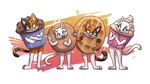 anthro candy chocolate chocolate_chip_muffin_costume chocolate_chips clothing costume cupcake cupcake_costume dessert female food food_costume group male muffin muffin_costume pancake pancake_costume waffle waffle_costume deadyoung7 arthur_cakerson elizabeth_cakerson mandy_cakerson timothy_cakerson domestic_cat felid feline felis mammal 16:9 hi_res widescreen