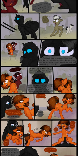 bodily_fluids braces captured clothed clothing cum cum_on_face dialogue erection female genital_fluids genitals group horn male male/female male_penetrating nude open_mouth orgasm penetration penis rescue sex text threatening tongue tongue_out vaginal vaginal_penetration vulva weapon marsminer hasbro my_little_pony mythology fan_character the_ghost_(oc) venus_spring earth_pony equid equine ghost horse mammal mythological_creature mythological_equine pony spirit unicorn 2016 absurd_res comic digital_media_(artwork) english_text hi_res