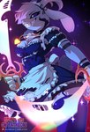 anthro biped clenched_teeth clothed clothed_anthro clothed_female clothing crossgender dress female fur hair holding_melee_weapon holding_object holding_sword holding_weapon horn legwear melee_weapon smile solo standing sword teeth thigh_highs torn_clothing weapon white_body white_fur white_hair skeleion undertale undertale_(series) asriel_dreemurr_(god_form) bovid caprine goat mammal 2025 digital_media_(artwork) hi_res