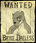 anthro black_nose brown_markings countershading eye_markings male markings paws solo spots wanted_poster koma_(artist) bryce_daeless mammal mustelid otter 5:6 hi_res