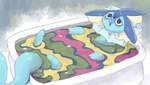 ambiguous_gender bathtub blush bodily_fluids duo feral simple_background slime sweat winte nintendo pokemon alolan_form alolan_muk eeveelution generation_1_pokemon generation_7_pokemon pokemon_(species) regional_form_(pokemon) vaporeon hi_res