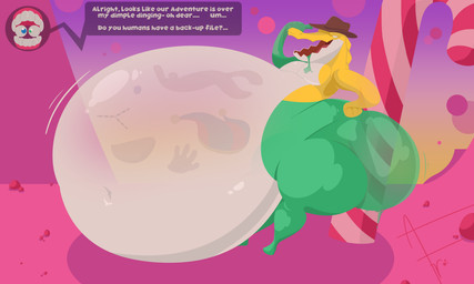 abdominal_bulge after_vore anthro belly big_belly big_butt biped bodily_fluids butt candy candy_cane clothing colored_saliva cowboy_hat dessert fatal_vore food green_body green_saliva hat headgear headwear heterochromia huge_belly huge_butt hyper hyper_belly leaning_on_object male navel offscreen_character open_mouth saliva solo text translucent translucent_body unusual_bodily_fluids unusual_saliva vore white_body yellow_body afraart glitch_productions the_amazing_digital_circus caine_(tadc) gummigoo_(tadc) crocodile crocodilian food_creature living_candy reptile scalie 2025 5:3 absurd_res english_text hi_res signature