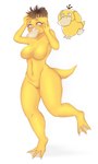 3_fingers 3_toes anthro biped blush body_blush breasts claws featureless_breasts feet female fingers genitals membrane_(anatomy) nude pussy pussy_blush simple_background solo standing toe_claws toes webbed_feet white_background yellow_body beer_cock nintendo pokemon generation_1_pokemon pokemon_(species) psyduck 2019 3:5 digital_media_(artwork) hi_res shaded