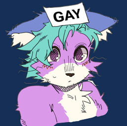 anthro blue_ears blue_hair fur hair male post-it_note purple_body purple_eyes purple_fur solo zivnny_(artist) spukito_(character) domestic_cat felid feline felis mammal hi_res