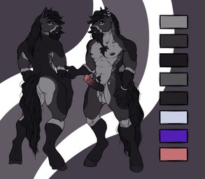 abstract_background animal_genitalia animal_penis anthro areola athletic athletic_anthro athletic_male biped black_hair blls brown_eyes chest_tuft ear_piercing ear_ring equine_genitalia equine_penis erection flared_penis front_view fur genitals grey_body grey_fur hair head_turned hooves long_hair looking_at_viewer looking_back male markings medial_ring nipples nude_anthro nude_male pecs penis piercing pubes rear_view ring_piercing smile solo spots spotted_markings standing tail tuft spottedp_anda0046 equid equine horse mammal 2024 colored full-length_portrait hi_res model_sheet portrait