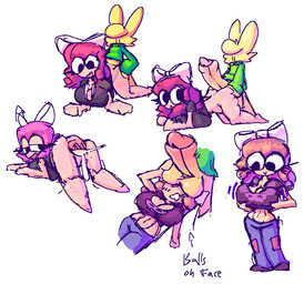 accessory all_fours anal anal_penetration anthro anus big_breasts big_eyes big_penis blush blush_lines bodily_fluids body_blush bottomless bottomless_female bottomwear bow_ribbon breast_grab breasts butt butt_grab clenched_teeth clothed clothed_female clothing crop_top cum cum_from_ass cum_in_ass cum_inside denim denim_bottomwear denim_clothing drooling duo facial_tuft female female_human footwear foreskin fully_clothed fully_clothed_female fur gaping gaping_anus genital_fluids genitals green_clothing green_sweater green_topwear hair hair_accessory hair_bow hair_ribbon hand_on_breast hand_on_butt huge_breasts huge_penis hyper hyper_genitalia hyper_penis imminent_anal jeans larger_female lying male male/female male_anthro motion_lines on_back pants penetration penile penile_penetration penis penis_blush penis_in_ass pink_hair ribbons saliva shirt shoes simple_background size_difference smaller_male standing sweater tan_body tan_penis teeth text these_aren't_my_glasses topwear tuft white_background white_bow yellow_ball yellow_body yellow_fur yellow_penis bitwily wily_(bitwily) human lagomorph mammal 2022 english_text multiple_scenes