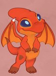 ambiguous_gender blue_eyes brown_markings dipstick_tail gloves_(marking) leg_markings markings membrane_(anatomy) membranous_wings orange_body smile socks_(marking) solo standing tail tail_markings wings pokemon22551 disney lilo_and_stitch neopets alien experiment_(lilo_and_stitch) hybrid neopet_(species) shoyru 2022 3:4 absurd_res crossover digital_drawing_(artwork) digital_media_(artwork) hi_res