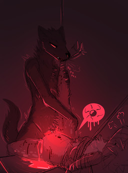 anthro anthro_on_anthro anthro_penetrated anthro_penetrating anthro_penetrating_anthro arms_tied bdsm bite_mark bite_mark_on_leg black_body black_fur blood blood_on_face bodily_fluids bondage bound bound_leg breath cum cum_drip cum_in_vagina cum_inside cutaway dripping duo excessive_cum excessive_genital_fluids female female_penetrated fur genital_fluids genitals glowing glowing_cum glowing_genitalia glowing_penis hand_on_leg holding_leg holding_leg_up impregnation knot knotted_penis legs_tied male male/female male_penetrating male_penetrating_female ovum penetration penile penile_penetration penis predator/prey predator_penetrating predator_penetrating_prey prey_penetrated questionable_consent red_eyes red_penis restraints rope rope_bondage rough_sex sex sperm_cell spots unusual_bodily_fluids unusual_cum unusual_genital_fluids vaginal vaginal_penetration pankallisti carthan_night circe_(pankallisti) canid canine canis deer mammal wolf hi_res sketch