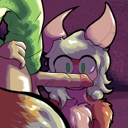 abstract_background antennae_(anatomy) anthro bodily_fluids clothing erection femboy femboy/femboy fluffy fluffy_tail fox_tail genital_fluids genitals green_clothing green_eyes hair looking_at_genitalia looking_at_penis male male/male markings penis pink_body precum simple_background tail white_hair shiziv animal_humanoid arthropod canid canid_humanoid canine canine_humanoid fox fox_humanoid human humanoid hybrid insect lepidopteran mammal mammal_humanoid moth 1:1 hi_res shaded