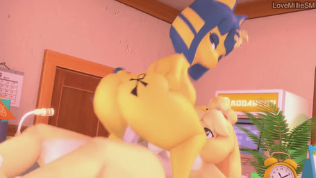 accessory ankh anthro anthro_on_anthro anthro_on_bottom anthro_on_top anthro_penetrated anthro_penetrating anthro_penetrating_anthro audible_ejaculation ball_slap balls balls_deep big_butt big_penis black_nose blonde_hair blue_body blue_ears blue_eyes blue_eyeshadow blue_fur blue_hair bob_cut bodily_fluids bouncing_balls bouncing_butt breasts butt butt_tattoo cowgirl_position crossgender cum cum_in_vagina cum_inside door duo electronics erection eyeshadow female female_on_top female_penetrated from_front_position ftg_crossgender fti_crossgender fur genital_fluids genitals gynomorph gynomorph/female gynomorph_on_bottom gynomorph_penetrating gynomorph_penetrating_female hair hair_accessory hairband half-closed_eyes inside intersex intersex/female intersex_on_bottom intersex_penetrating intersex_penetrating_female interspecies looking_back looking_down lying makeup markings medium_breasts microphone narrowed_eyes nipples on_back on_bottom on_top penetration penile penile_penetration penis penis_in_vagina pink_nipples pink_penis power_bottom sex slap sound_effects striped_markings striped_tail stripes tail tail_markings tan_body tan_fur tan_hair tattoo thick_thighs uraeus vaginal vaginal_penetration white_balls yellow_body yellow_fur yellow_inner_ear lovemilliesm hazeker_(modeler) animal_crossing nintendo ankha_(animal_crossing) isabelle_(animal_crossing) canid canine canis domestic_cat domestic_dog felid feline felis mammal shih_tzu toy_dog 16:9 2022 3d_(artwork) 3d_animation animated digital_media_(artwork) high_framerate loop short_playtime sound video widescreen