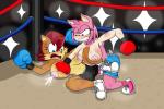 anthro big_breasts blush bodily_fluids boxing breast_abuse breast_punch breasts clothed clothing dominant duo female female/female fight fighting_ring footwear forced lactating nipples shoes sport topless tinydevilhorns archie_comics sega sonic_the_hedgehog_(archie) sonic_the_hedgehog_(comics) sonic_the_hedgehog_(series) amy_rose sally_acorn chipmunk eulipotyphlan ground_squirrel hedgehog mammal rodent sciurid 3:2 hi_res