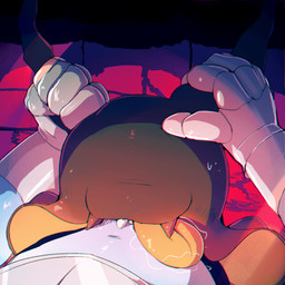 armor black_body bodily_fluids clothing crt_effect detailed_background duo female floating gauntlets genitals gloves handwear horn male male/female oral oral_penetration orange_mouth outline penetration penis sweat tongue lodetail deltarune undertale_(series) shadow_mantle_(deltarune) animate_inanimate shadow_creature 1:1 2025 colored digital_media_(artwork) hi_res shaded